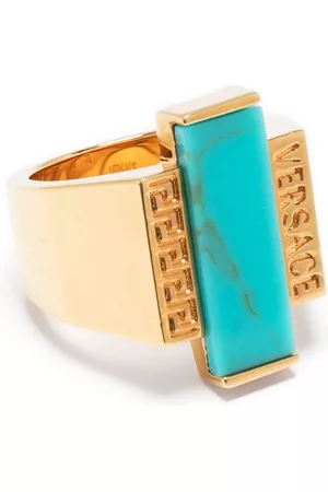 VERSACE Men Rings - Greca gemstone-embellished ring
