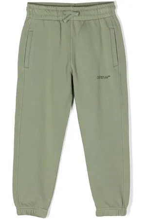 OFF-WHITE Striped-detail cotton track pants