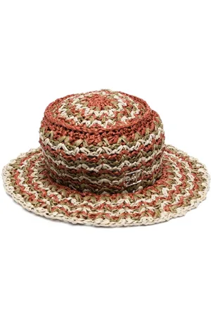 Raffia-effect viscose bucket hat