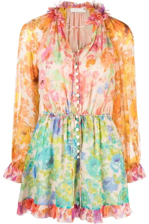 ZIMMERMANN Raie floral-print playsuit