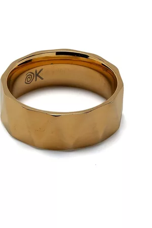 Nialaya Men Rings - Angled-edge wide-band ring