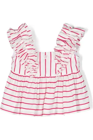 MONNALISA Stripe-print ruffled top