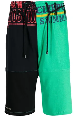 Marine Serre Regenerated patchwork cotton shorts