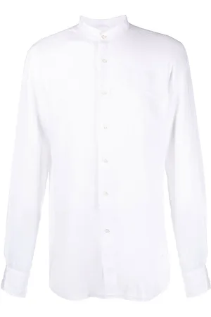 PENINSULA SWIMWEAR Plain band-collar shirt