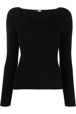 Karl Lagerfeld Long-sleeved ribbed-knit top