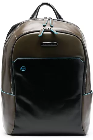 Piquadro Rucksacks - Logo-patch leather backpack