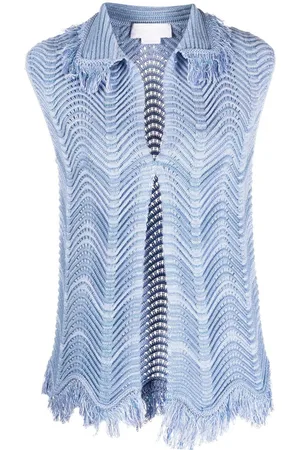 GENNY Fringe-detail knitted vest