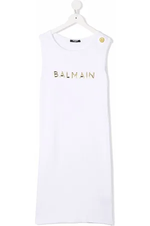 Balmain TEEN chest logo tank dress