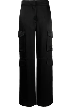 GENNY Satin-finish cargo-pocket trousers