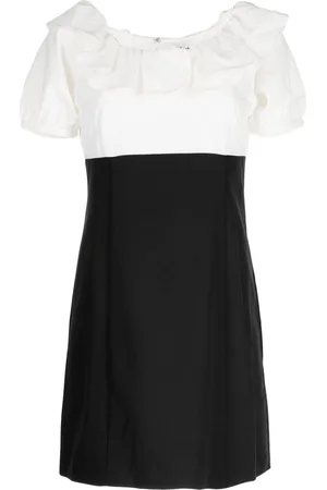 B+AB Ruffled-collar A-line minidress