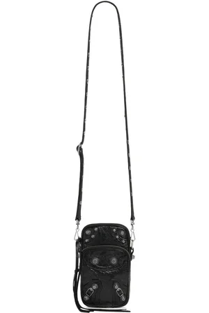 Le Cagole mini studded printed denim shoulder bag