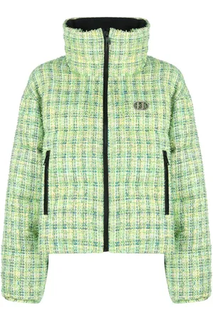 Karl Lagerfeld Bouclé zip-up puffer jacket