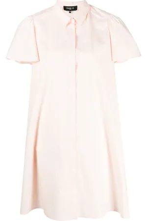 Paule Ka Cotton-blend flounce-sleeves shirt dress