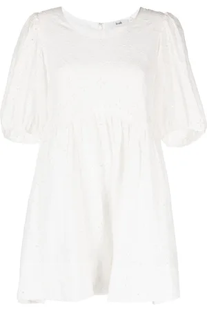 B+AB Puff-sleeved lace dress