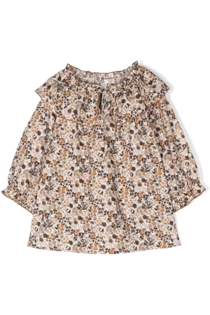 Zhoe & Tobiah Girls Shirts - Abstract-print ruffled-detail blouse