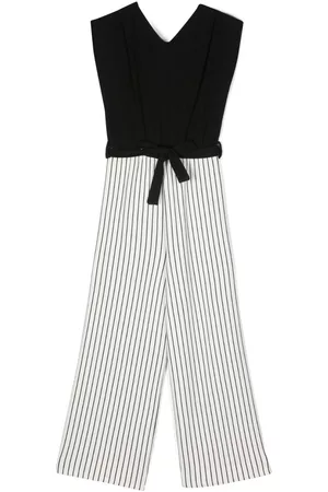 Liu Jo Girls Jumpsuits - Wide-leg striped belted jumpsuit