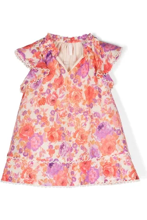 ZIMMERMANN Girls Printed Dresses - Raie floral-print dress
