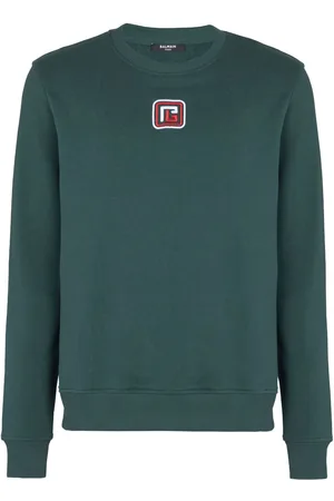 Balmain Logo-embroidery cotton sweatshirt