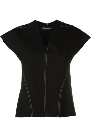 Uma Raquel Davidowicz Contrast-stitching V-neck top