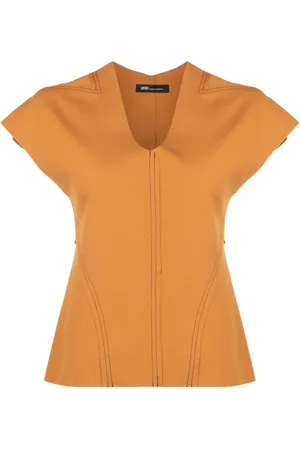 Uma Raquel Davidowicz Contrast-stitching V-neck top