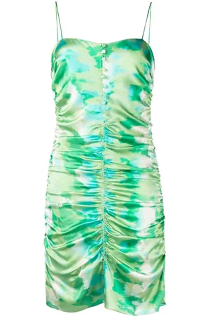 Ganni Organic-silk ruched dress