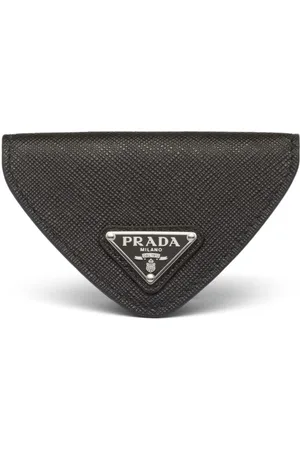 Prada Saffiano logo-plaque coin wallet