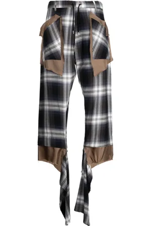Sulvam Check-print asymmetric trousers