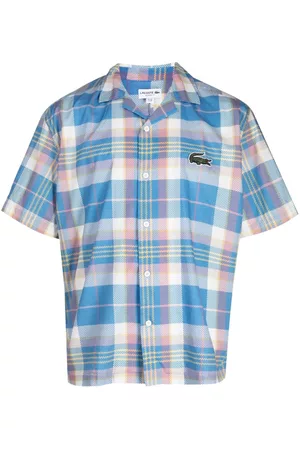 Lacoste Men Check Shirts - Logo-patch check-print shirt