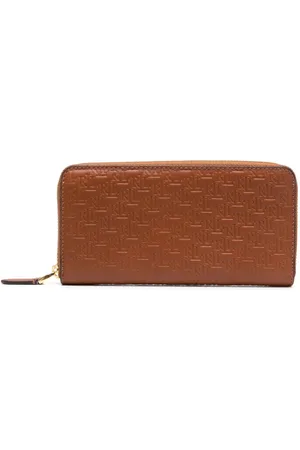 Lauren Ralph Lauren embossed-logo Zip Leather Wallet - Farfetch