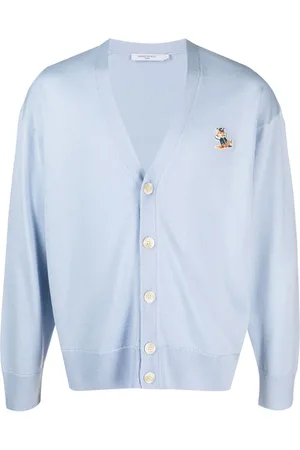 Maison Kitsuné Logo-patch fine-knit cardigan