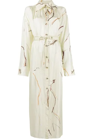 Nanushka Abstract-print silk shirt dress