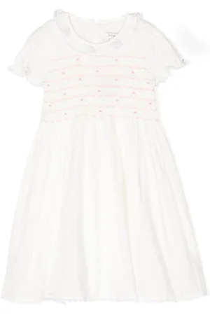 Rachel Riley Floral-embroidery short-sleeve dress