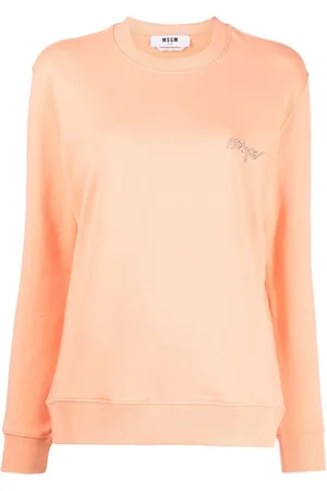 Msgm Logo-embroidery cotton sweatshirt