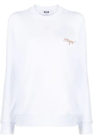 Msgm Logo-embroidery cotton sweatshirt