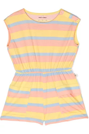 Mini Rodini Girls Jumpsuits - Striped sleeveless jumpsuit
