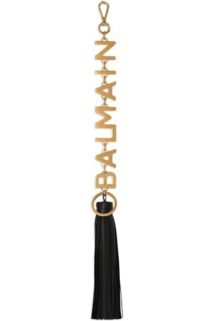 Balmain Leather-tassel logo key chain