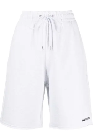 We11 Done Logo.print cotton track shorts
