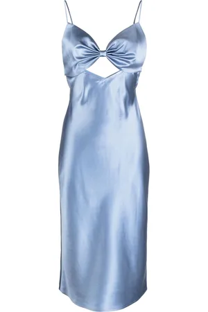 FLEUR DU MAL Bow-embellished midi slip dress