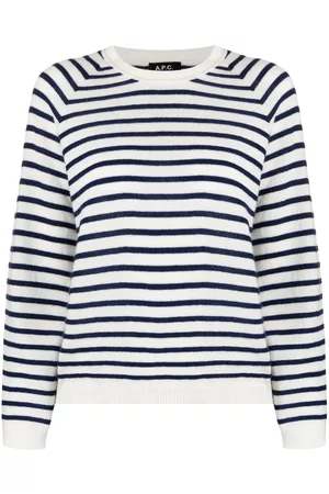 A.P.C. Women Jumpers - Lilas striped wool jumper