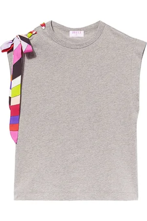 Puccini Lace-up detailing cotton T-shirt