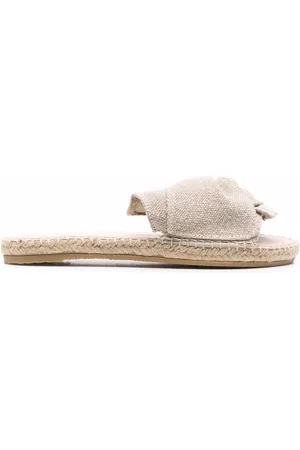 MANEBI Ruched open-toe espadrilles