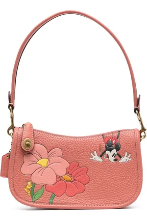 Coach Leather-Trimmed Monogram Pochette - Pink Shoulder Bags