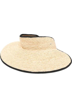 HELEN Braided raffia visor hat