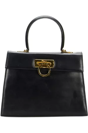 Salvatore Ferragamo AB21 5319 Black Leather Small Shoulder Bag Chain  Charms  eBay