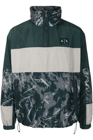 Armani Exchange camouflage-print Hooded Puffer Jacket - Green