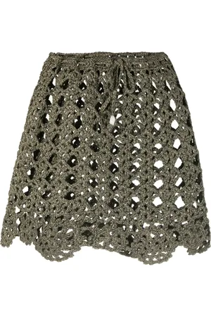 Ganni Crochet-knit miniskirt