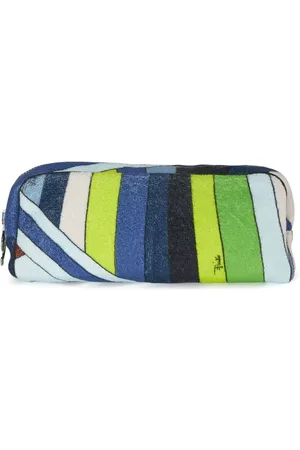 Puccini Stripe-print textured make up bag
