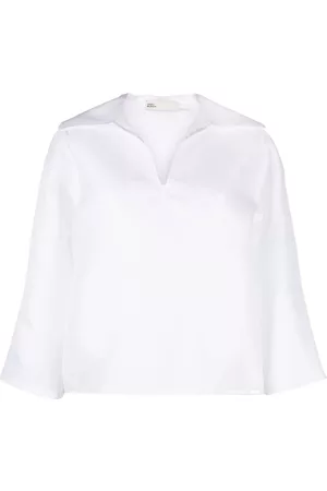 Tory Burch Women Collar T-shirts - Spread-collar silk shirt