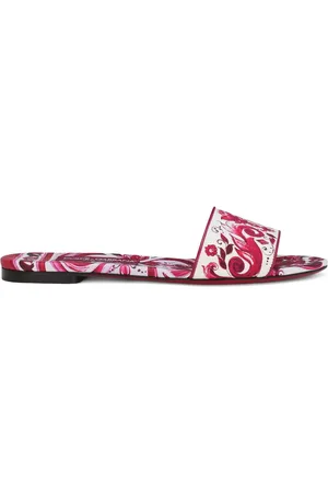 Dolce & Gabbana Majolica-print flat slides