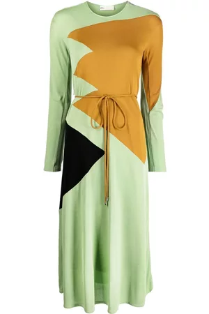 Tory Burch Women Long Sleeve Dresses - Colour-block long-sleeve dress